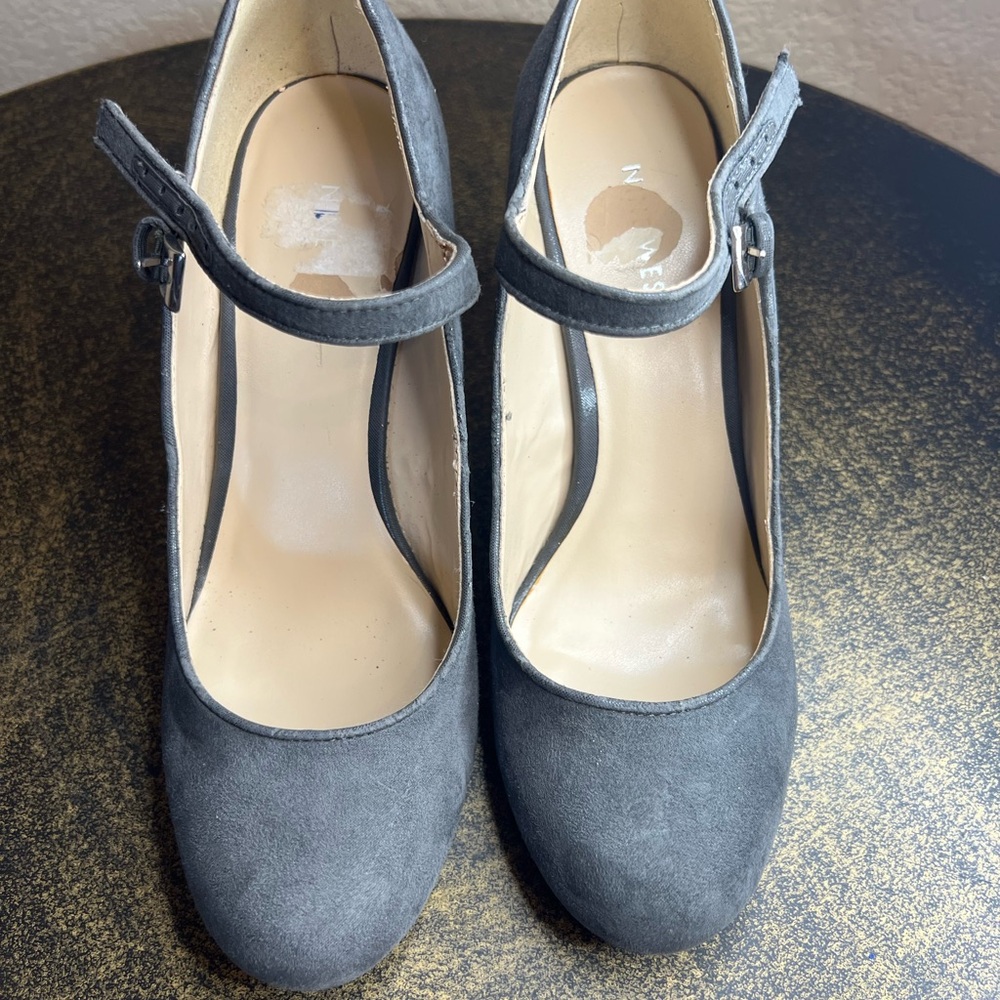 Nine West Charcoal Mary Jane Wedge  Heels